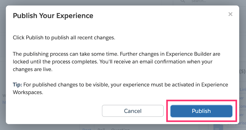 Publish experience