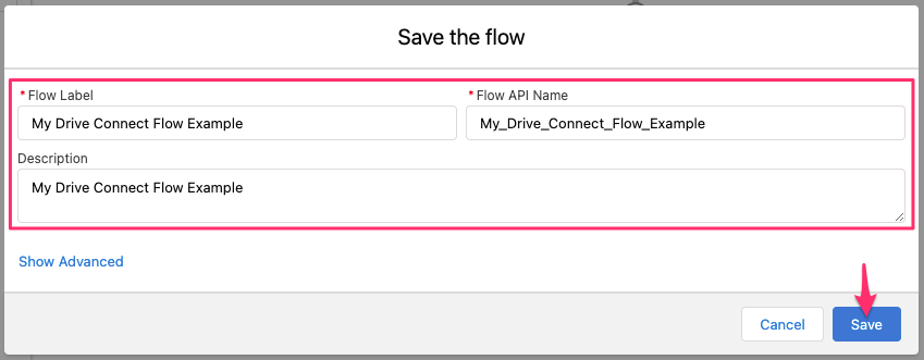 Save flow details
