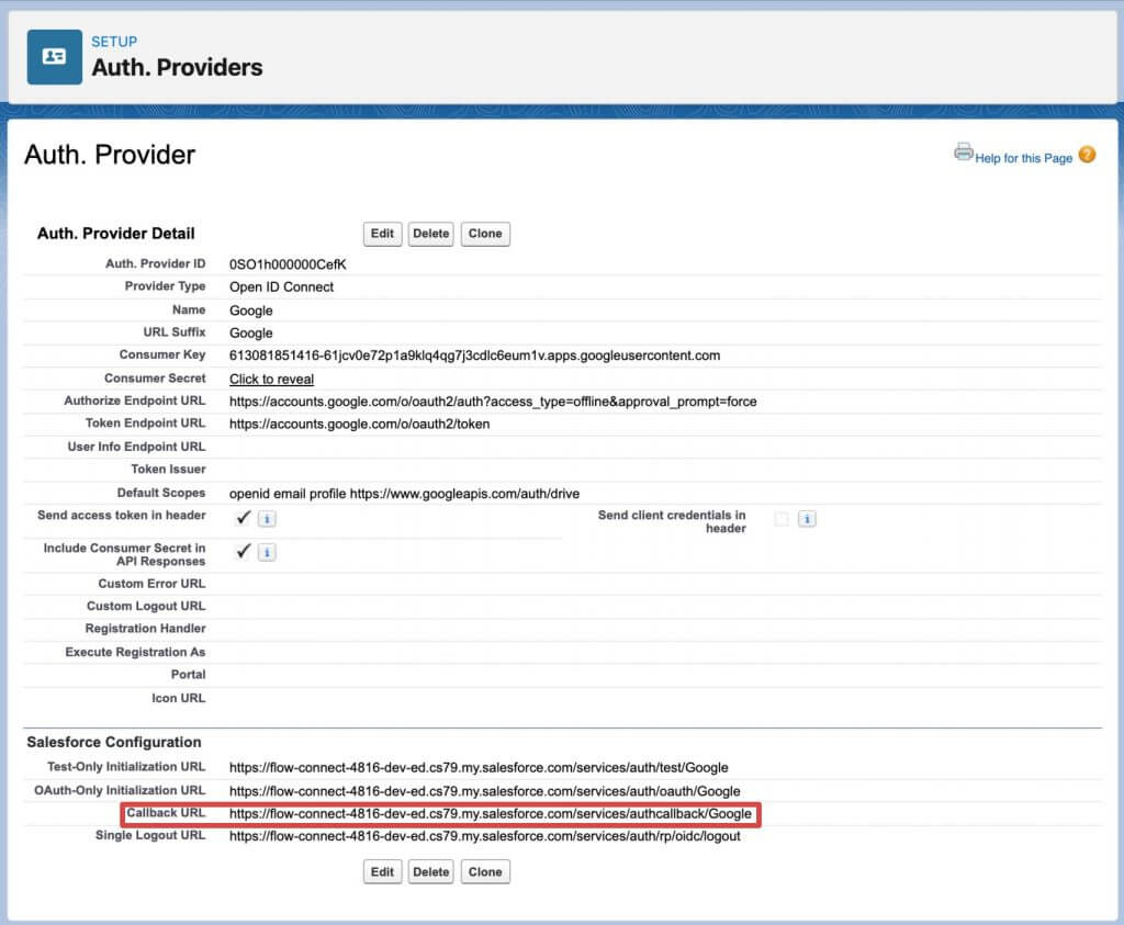 Position of Callback URL in Authorization Providers detail screen