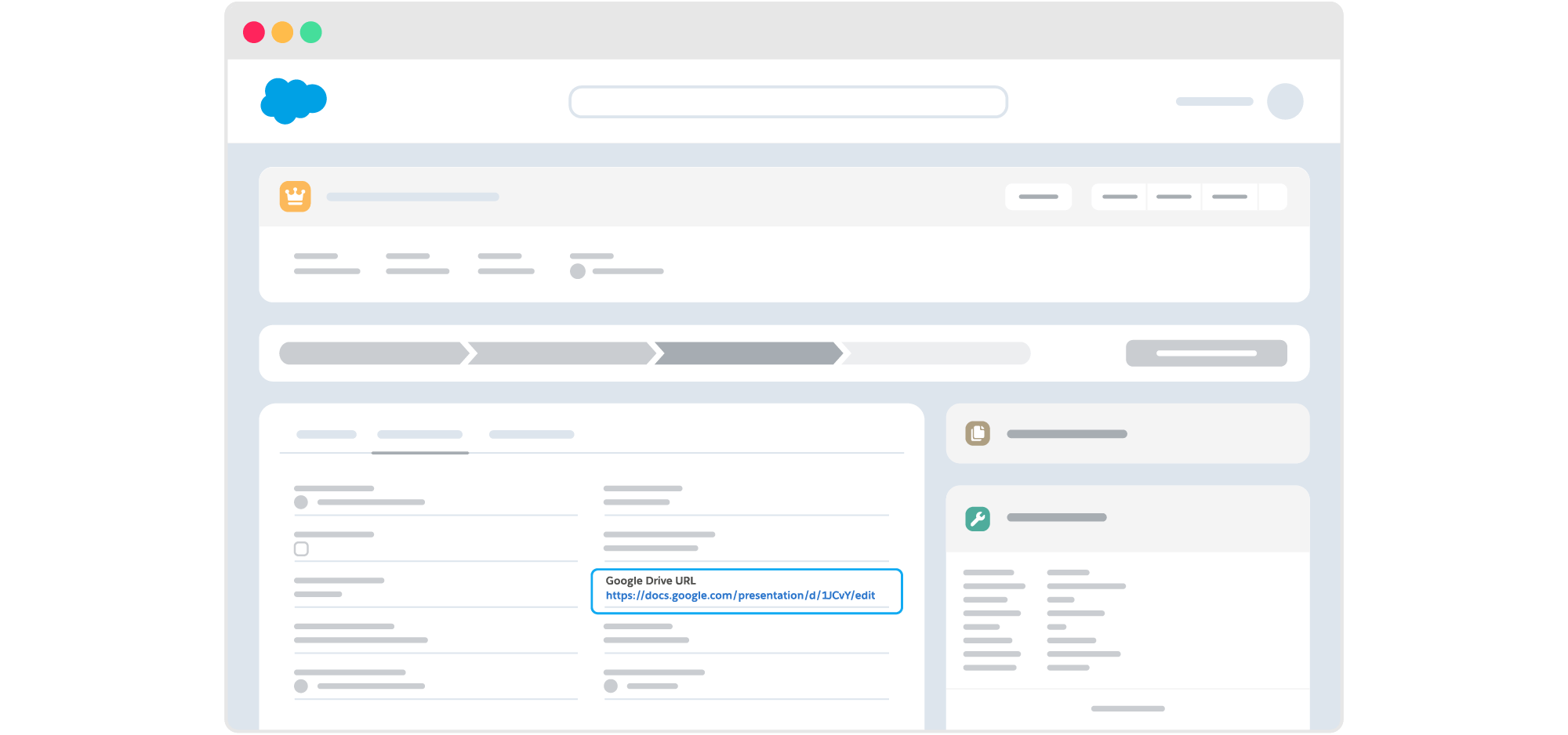 Link a file from Google Drive using a custom field on a Salesforce record page