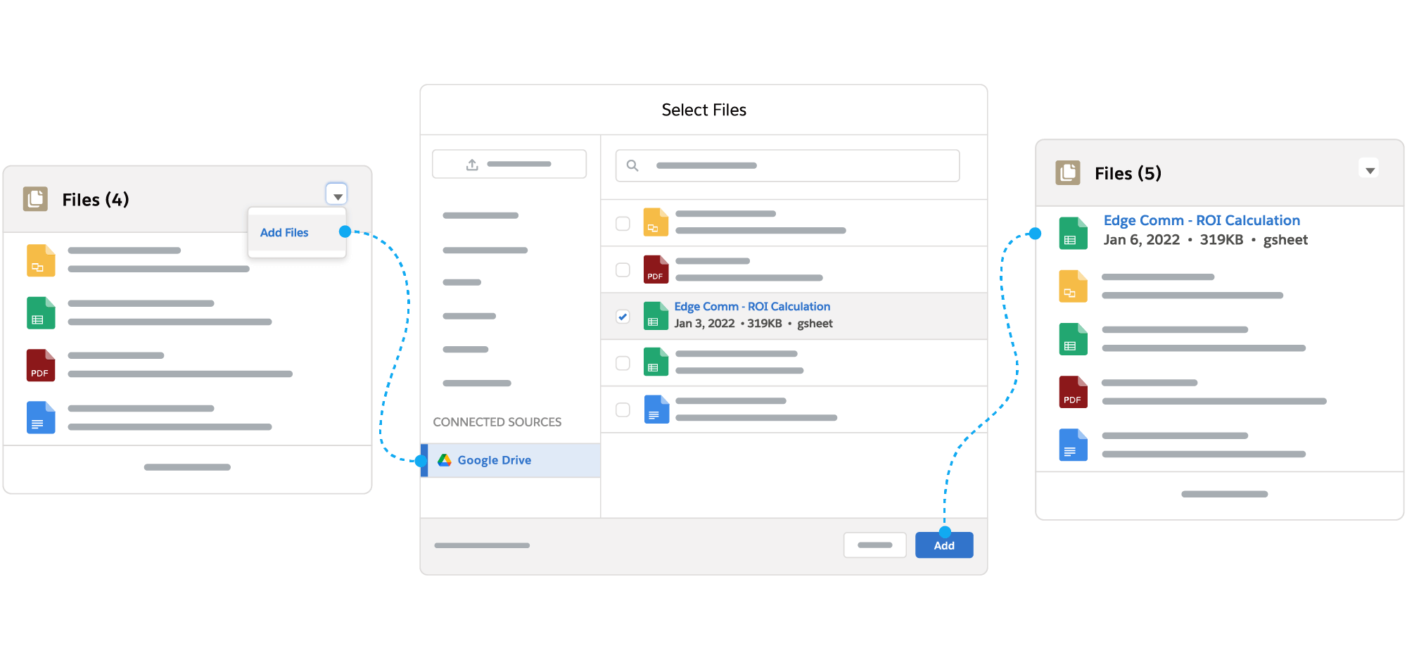 Link a file from Google Drive using Files Connect on a Salesforce record page