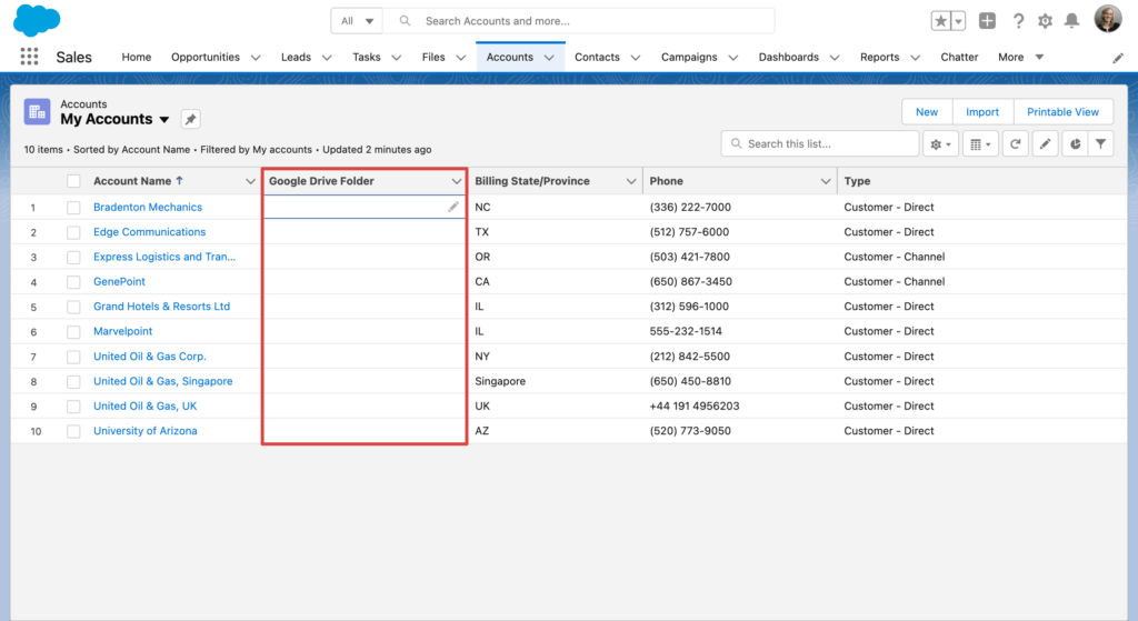 Position of the new field on a list view