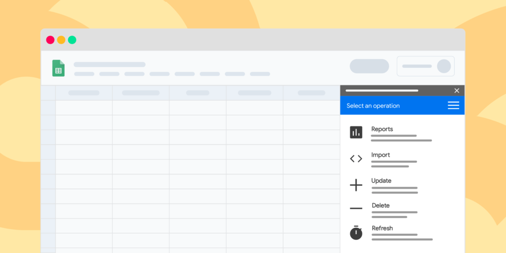 Google's Salesforce Connector as seen within Google Sheets